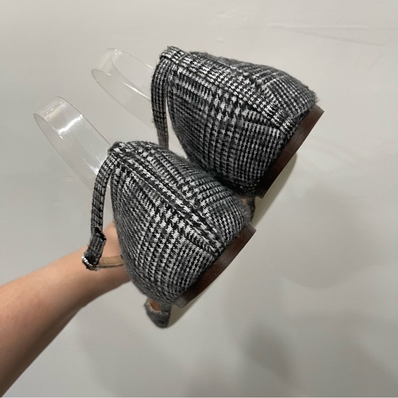 J. Crew Sadie Criss-cross Plaid Sandal Beaded Flower Pointed Toe Women’s 9 - Picture 8 of 11